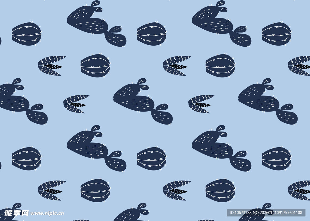 蓝色海洋生物图案背景