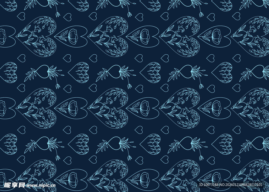 深蓝色花纹图案背景