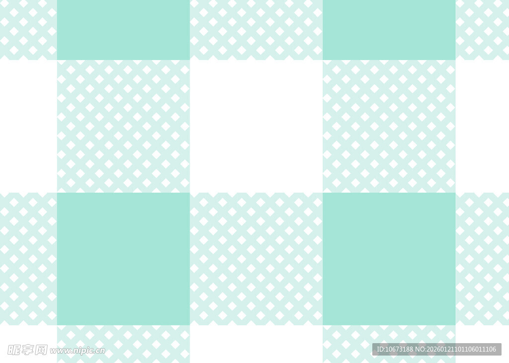 清新薄荷绿格子图案背景