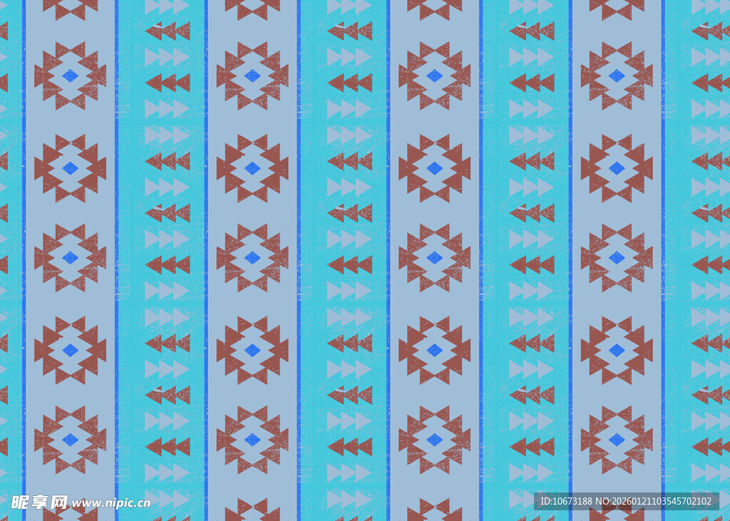 蓝色几何图案民族风纹理