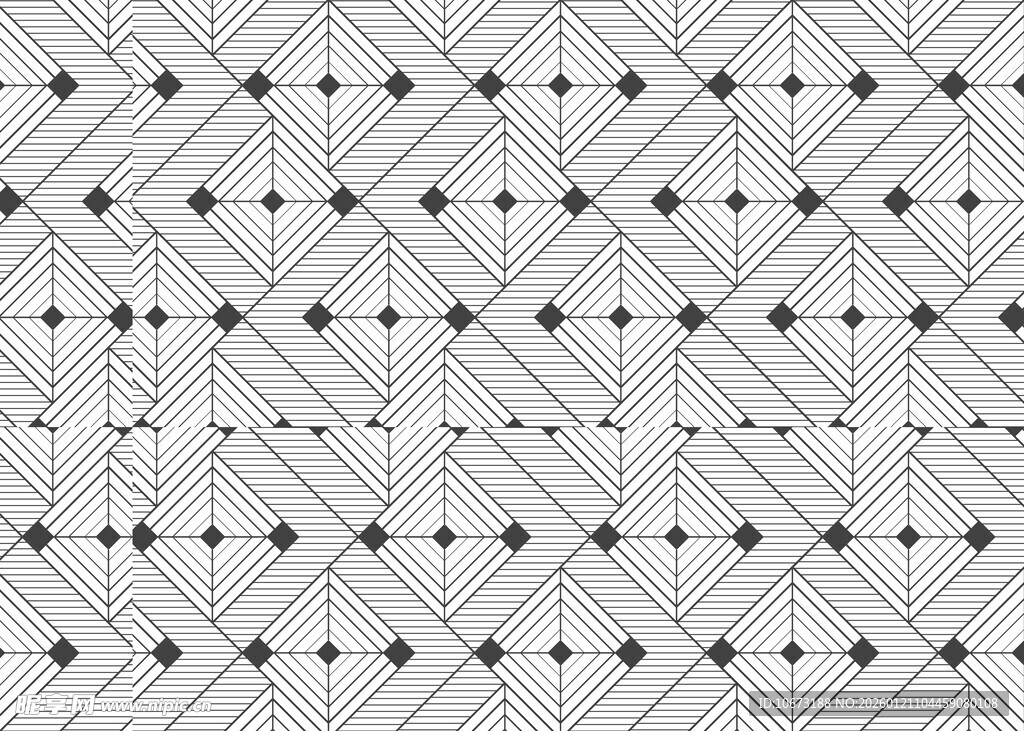 几何线条黑白图案纹理