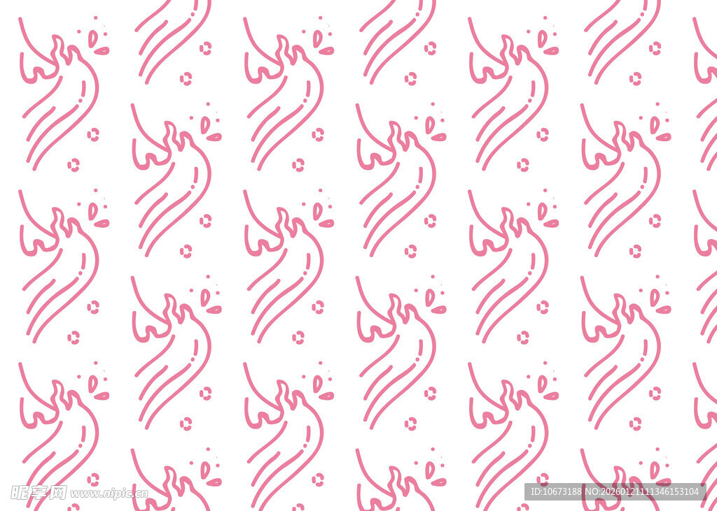 粉色爱心翅膀图案背景