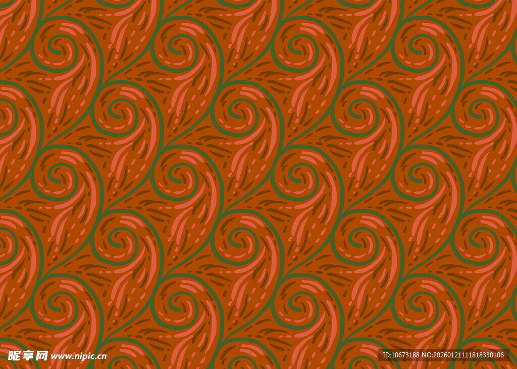 橙红螺旋花纹图案背景