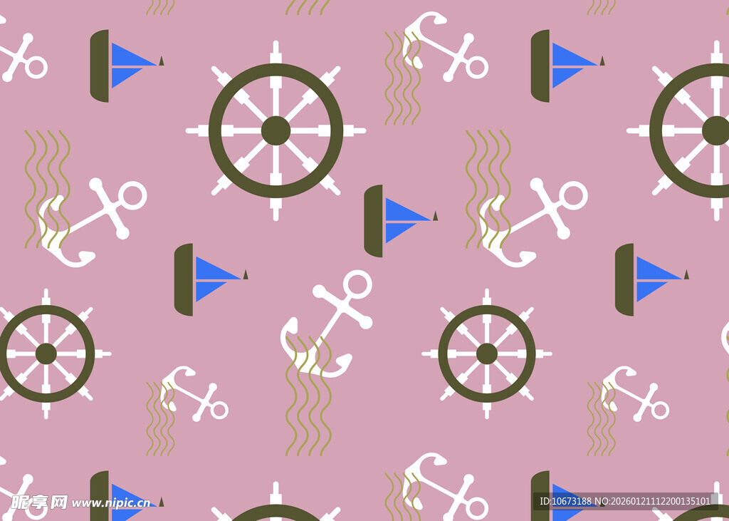 海洋元素无缝图案设计