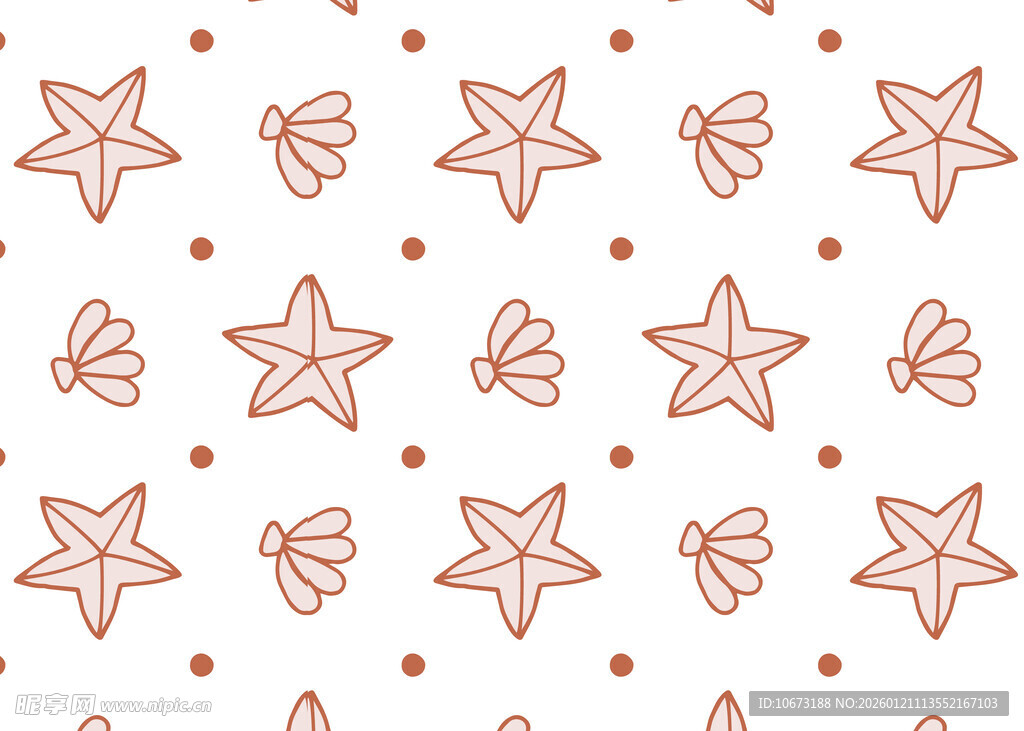 海星圆点图案背景纹理