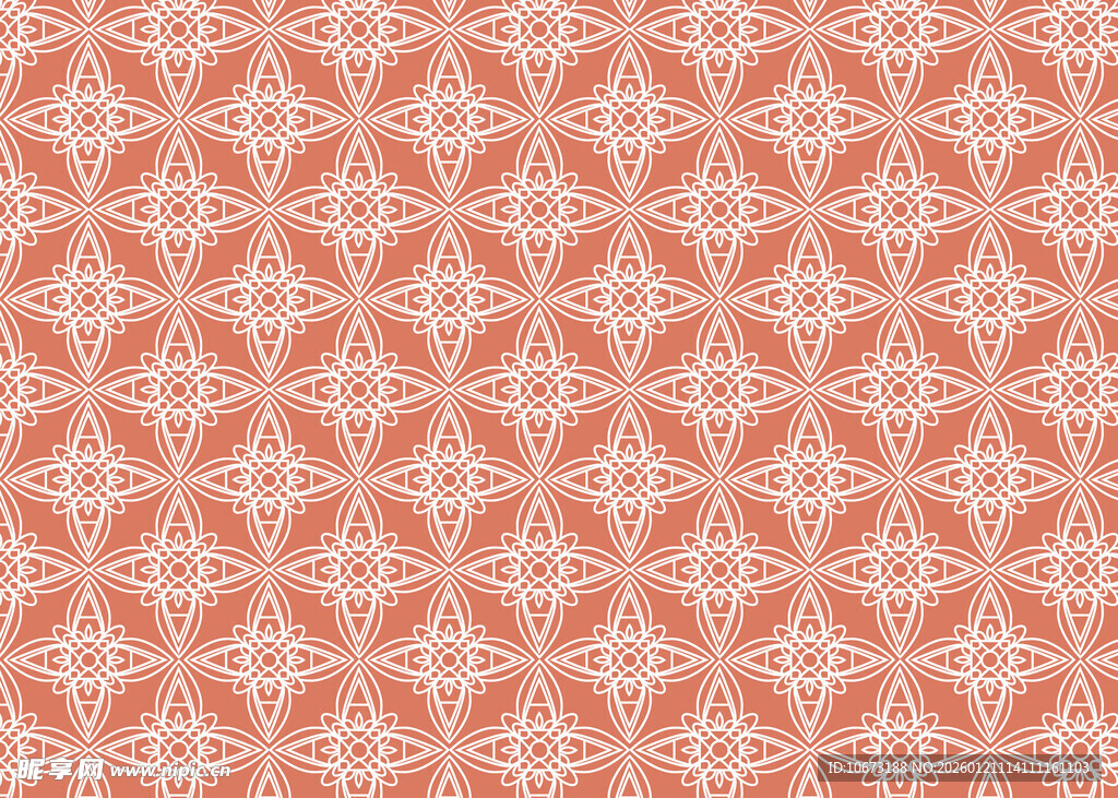 橙白几何花纹图案背景