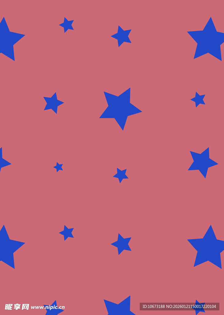 粉色背景蓝色星星图案