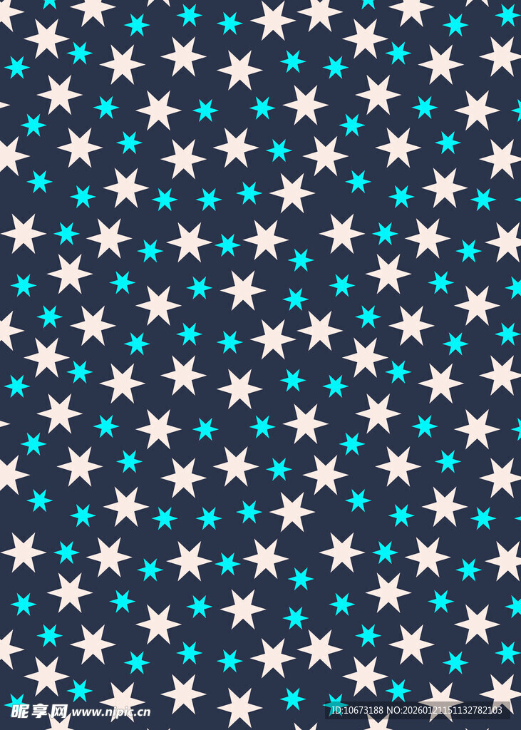 蓝底星星波点图案背景