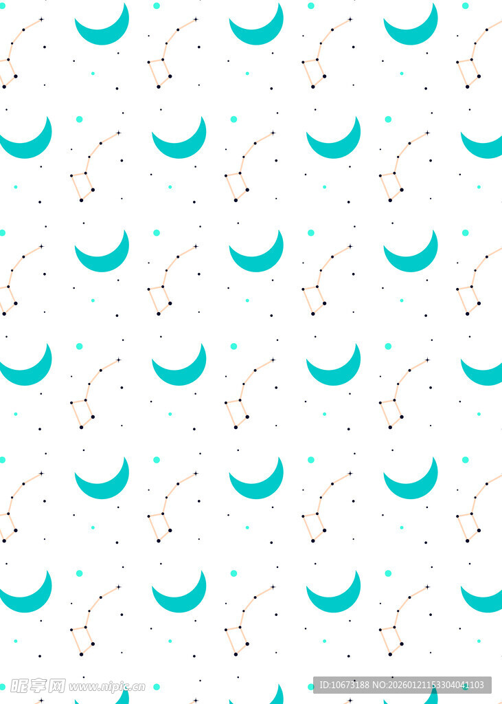 蓝白月亮星星简约背景图