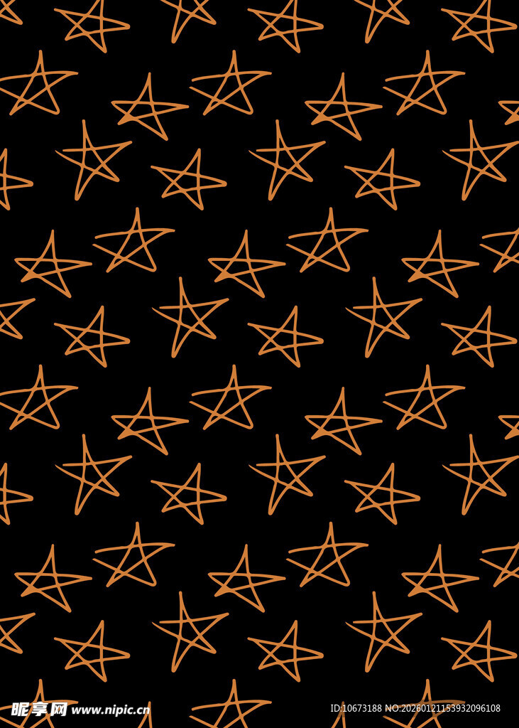 金色星星黑色背景图案