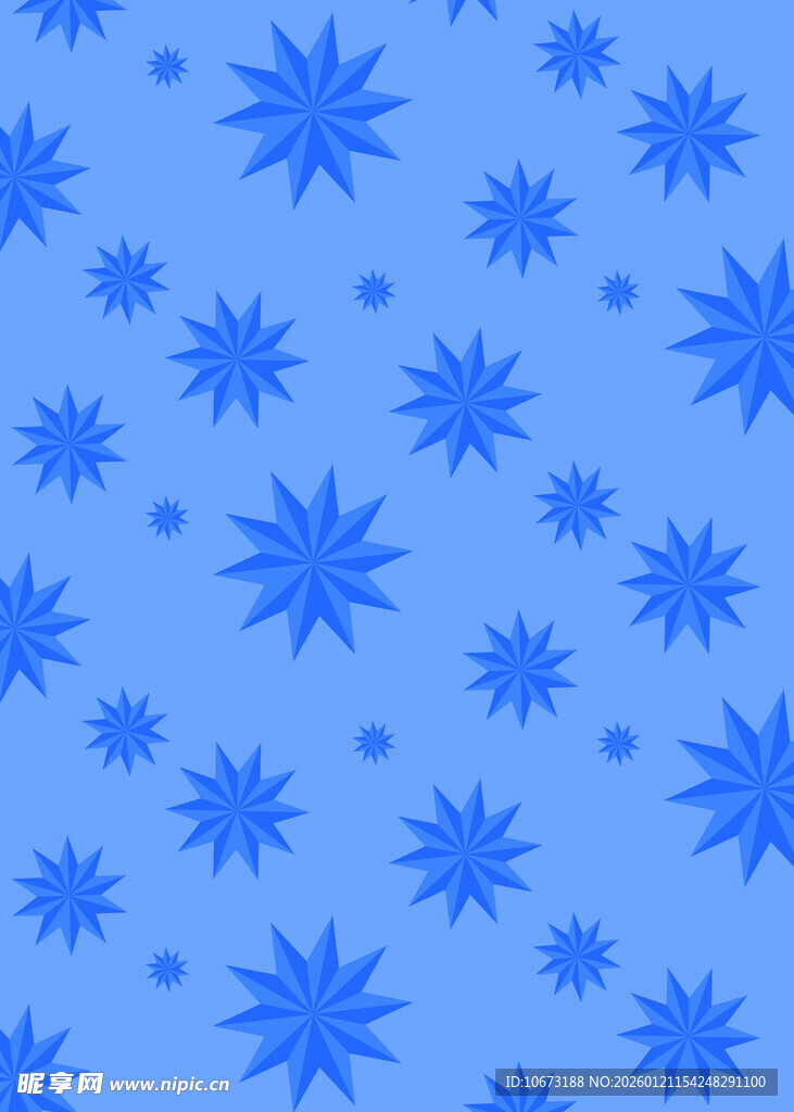 蓝色雪花图案背景纹理