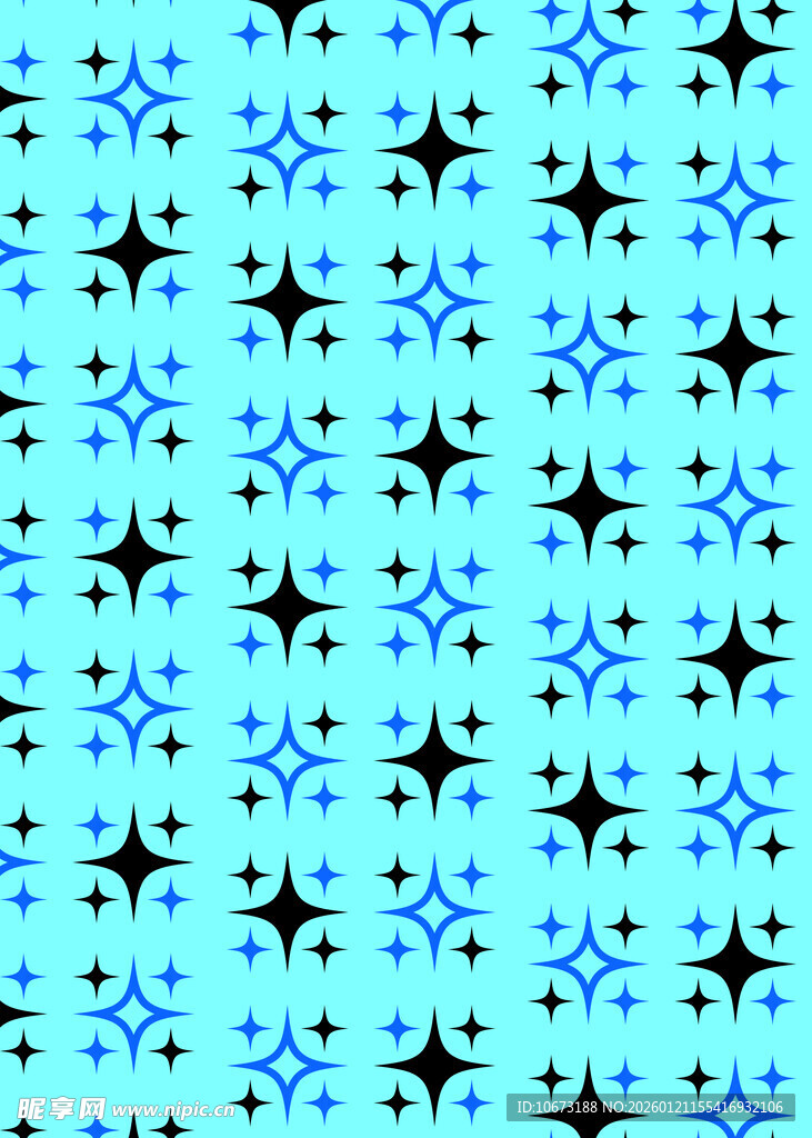 蓝底星星图案无缝背景