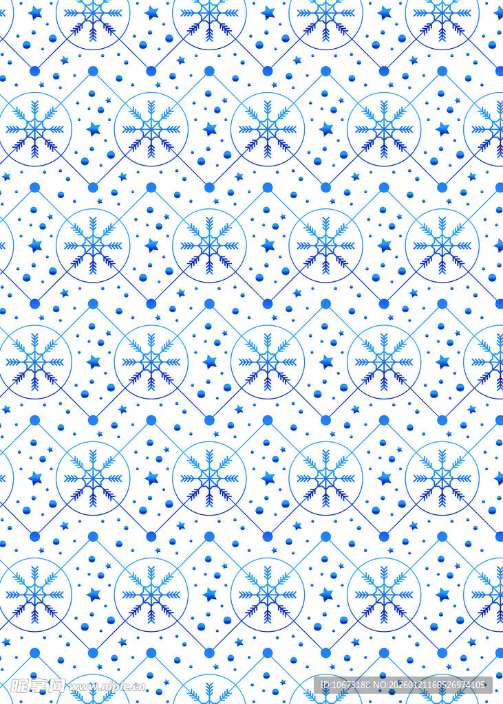 蓝色雪花图案背景纹理