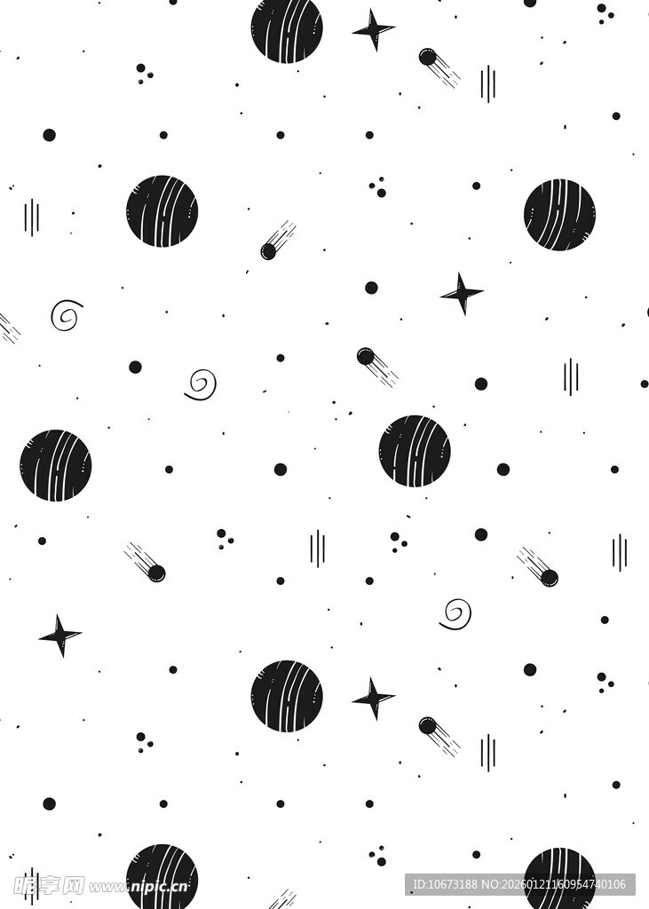 黑白圆点星星简约图案