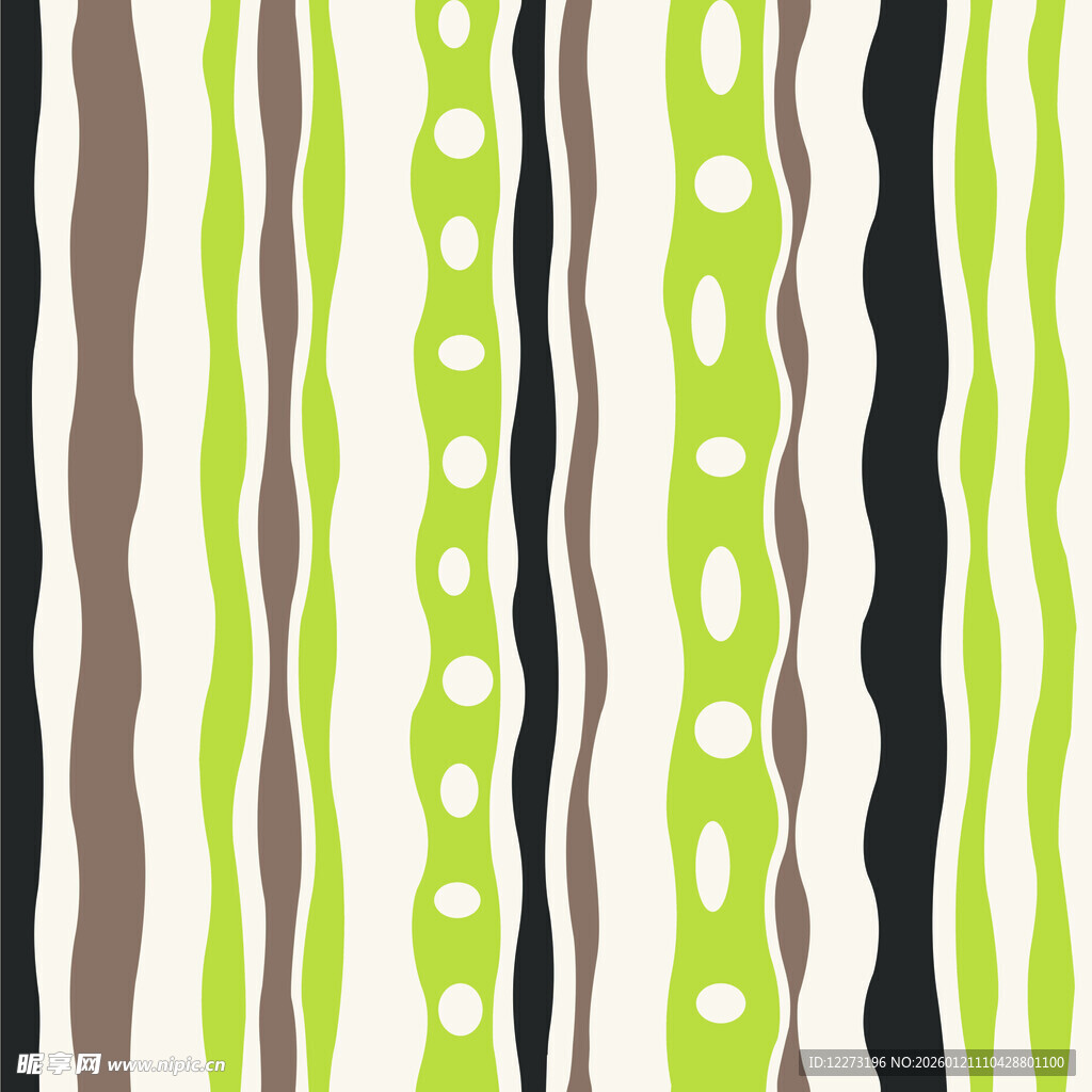 绿白相间条纹波点图案