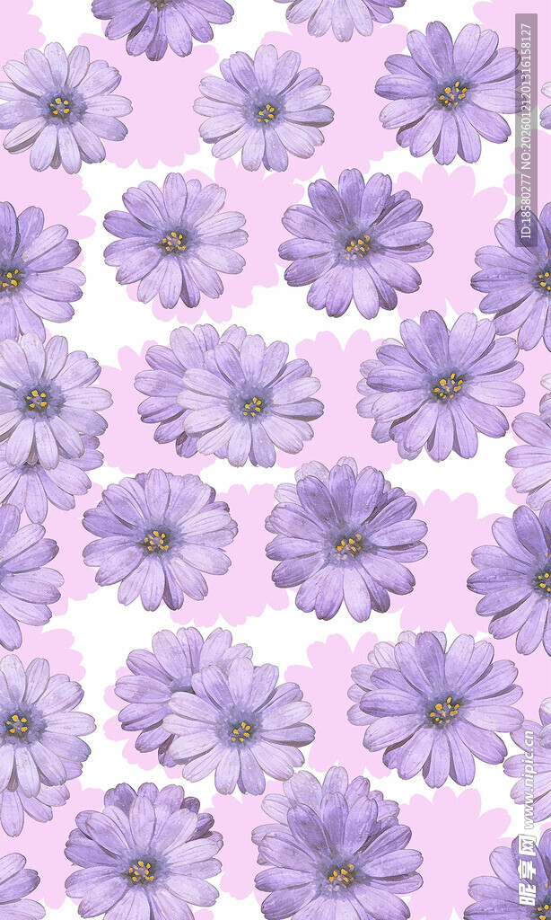 淡紫色小花无缝图案背景