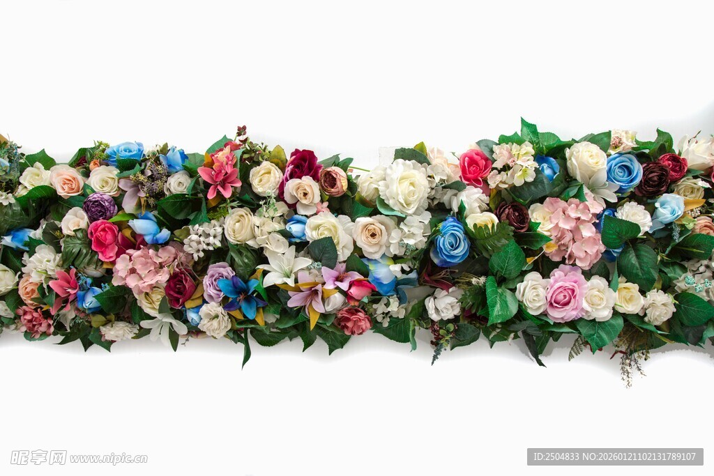 多彩花卉装饰花环