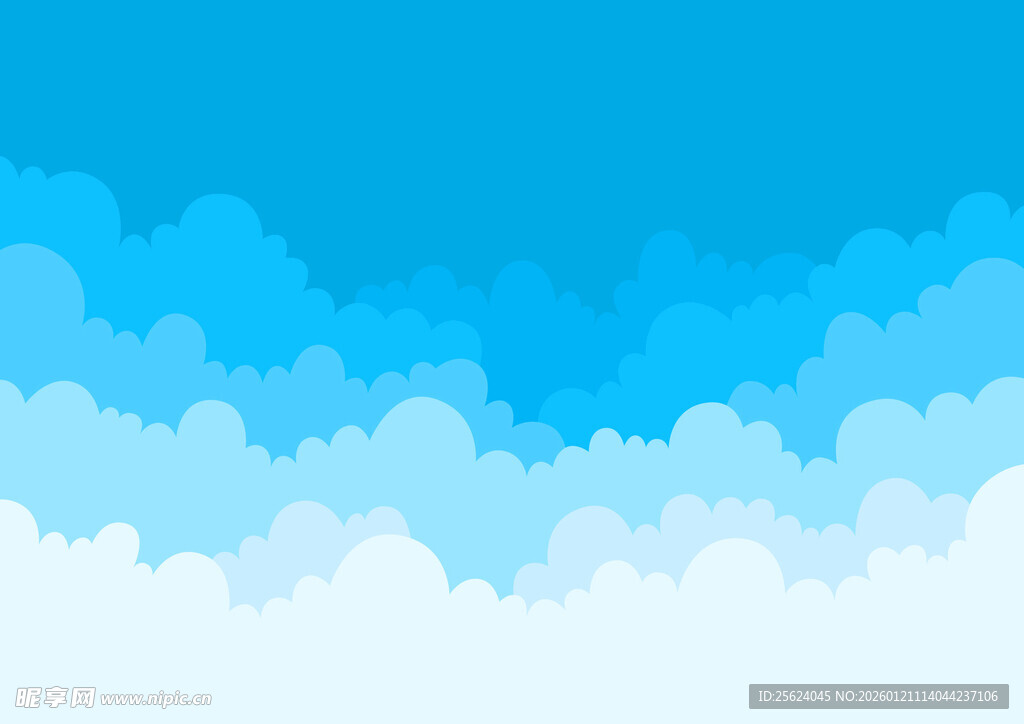 蓝色渐变云朵背景