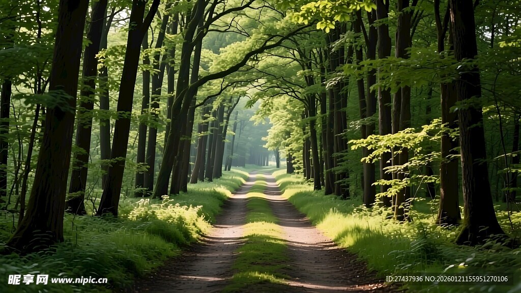 夏日里的林间小路