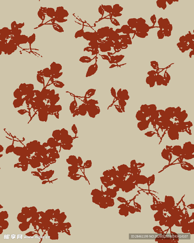 复古花卉图案纹理背景