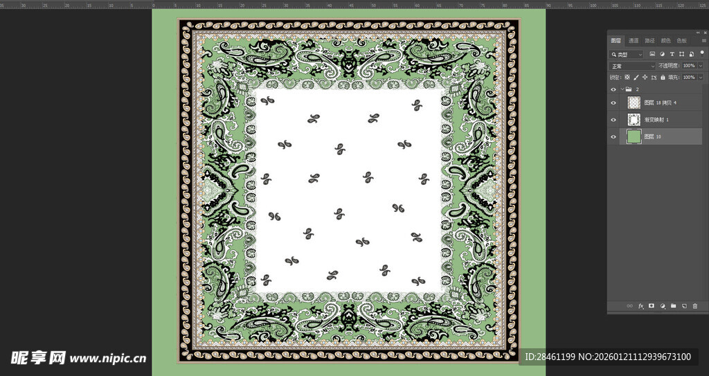 复古花纹方形图案设计