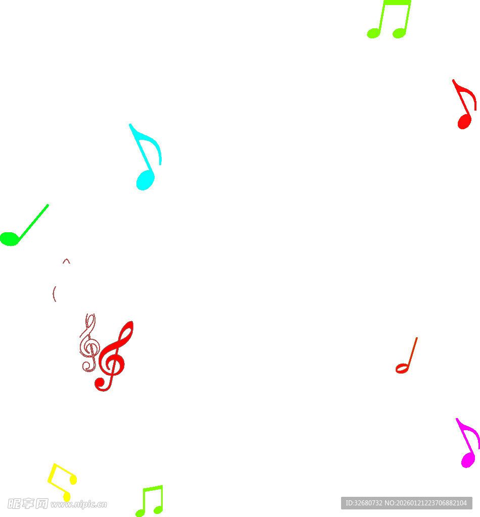 彩色音乐符号飞舞画面