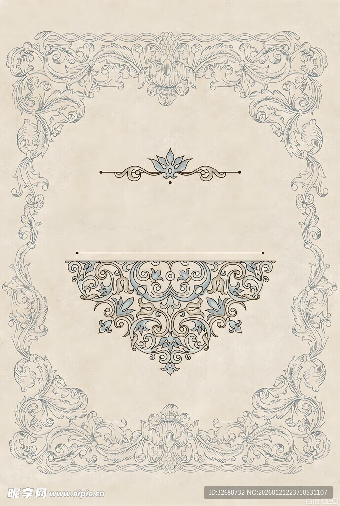 复古花纹边框设计图案