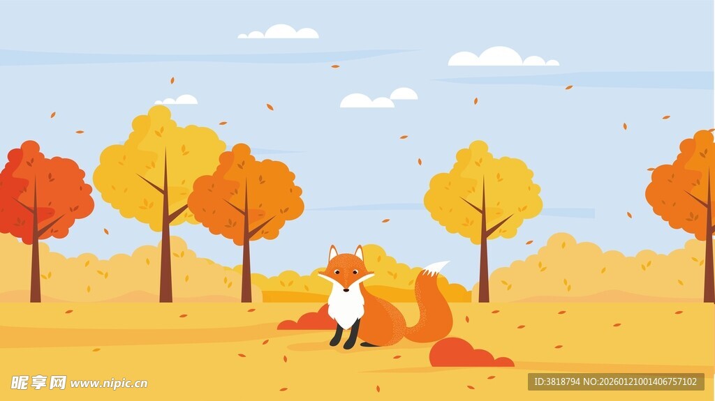 秋日林间的温馨野餐场景