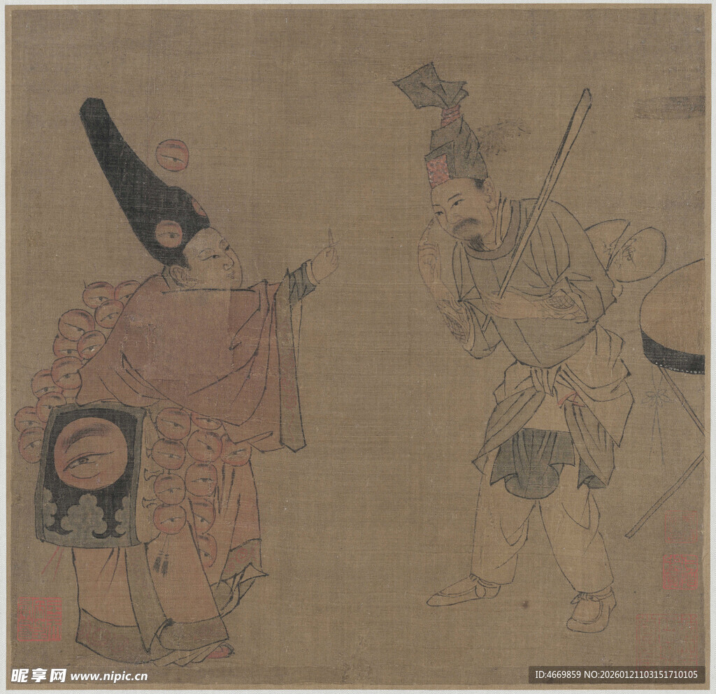 古代人物场景绘画