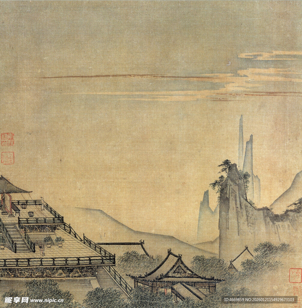 古风山水画卷景