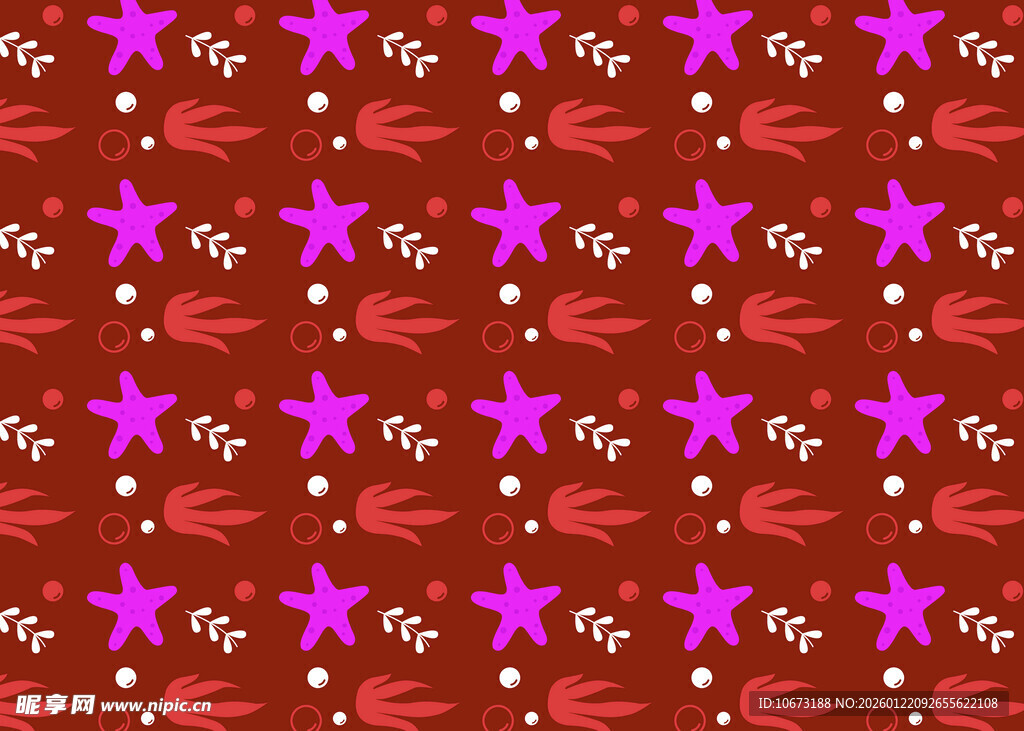 红色背景星星图案纹理