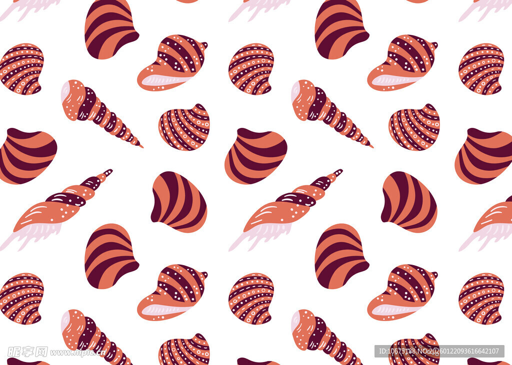 海洋贝壳图案背景设计