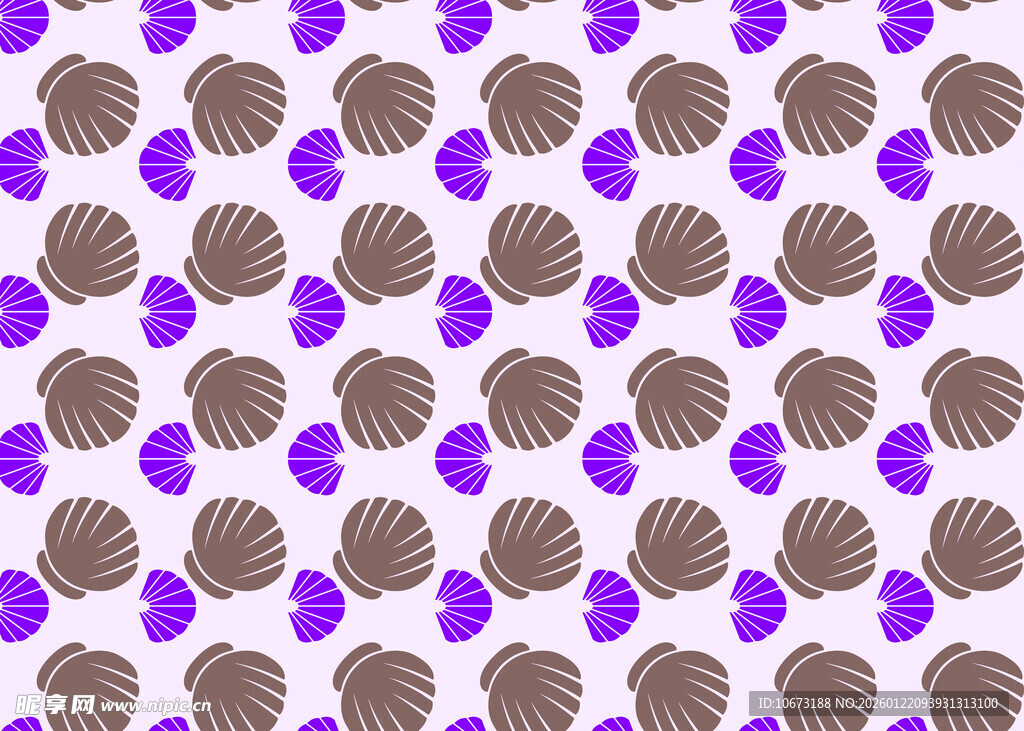 贝壳紫色图案无缝背景