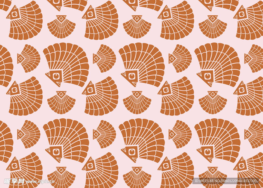 贝壳图案背景纹理设计