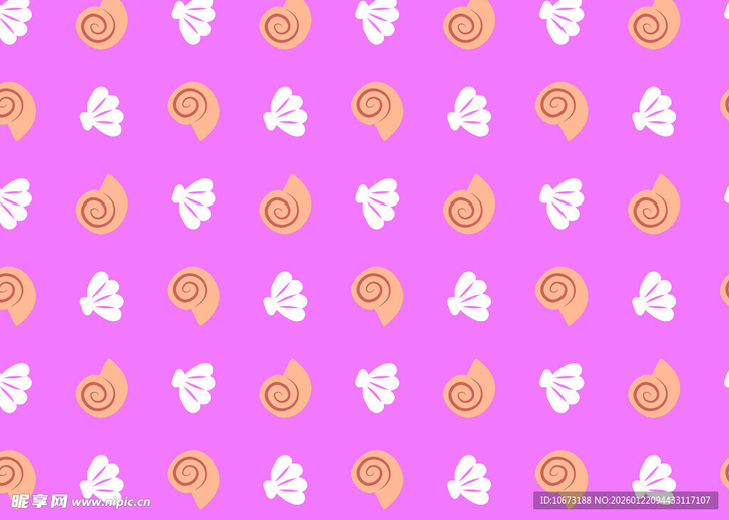 粉色背景花卉图案设计