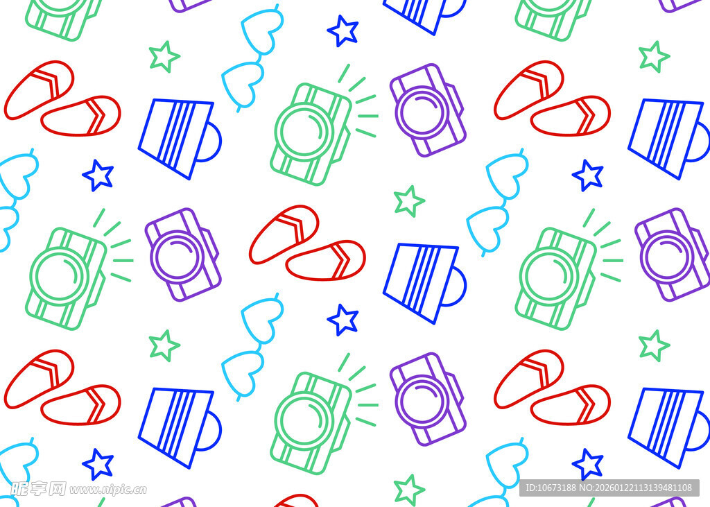 多彩卡通电子设备图案背景