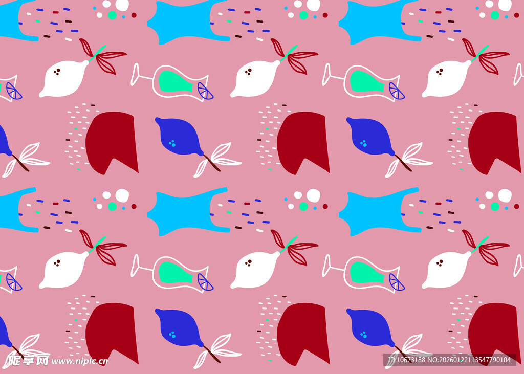 可爱动物图案的粉色背景