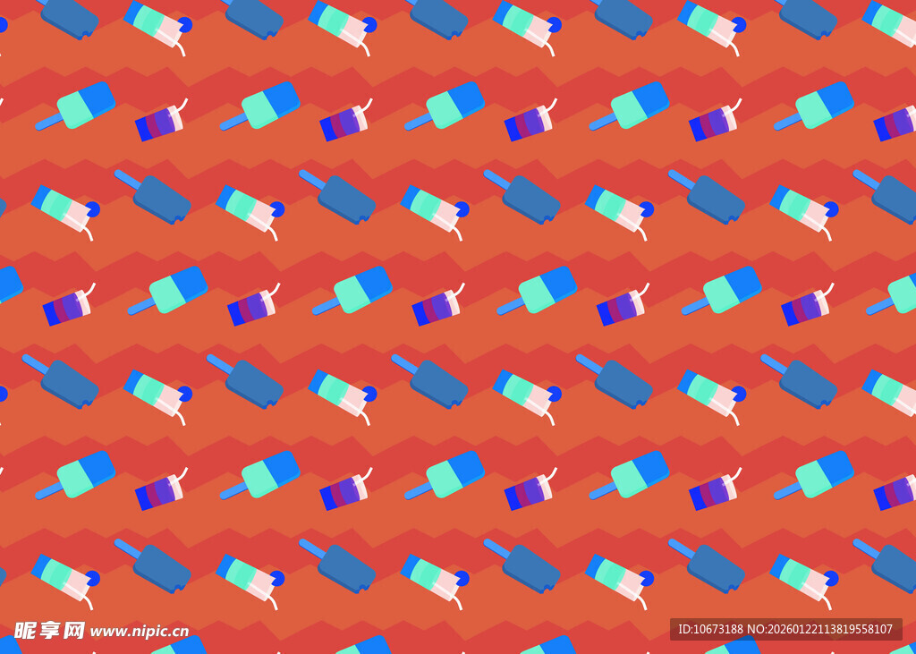 红色背景多彩图案纹理