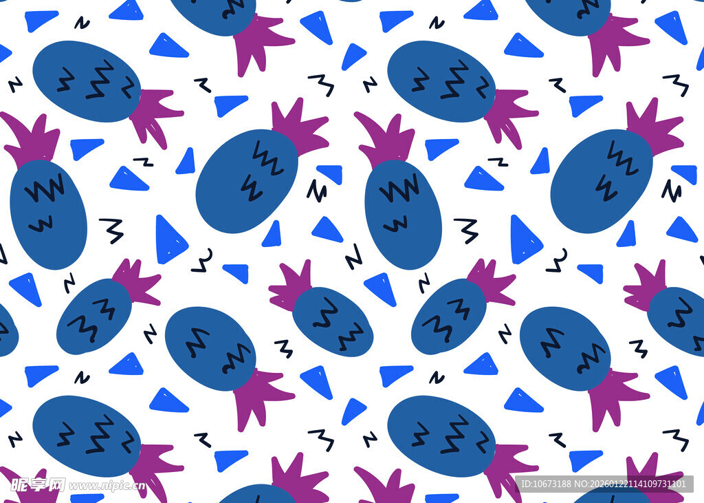 菠萝几何图案背景图