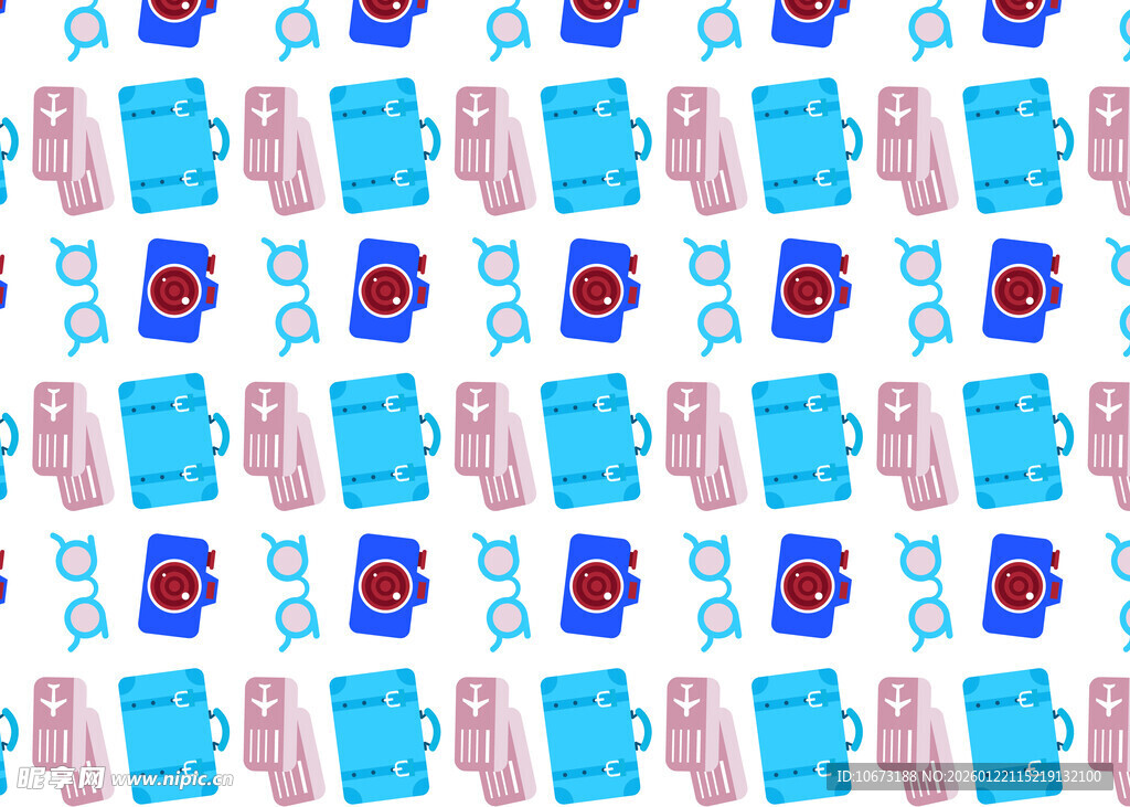 可爱卡通物品图案背景