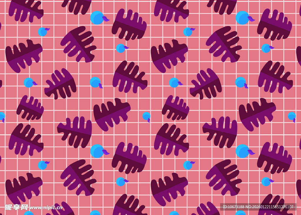 紫色手绘风格图案背景