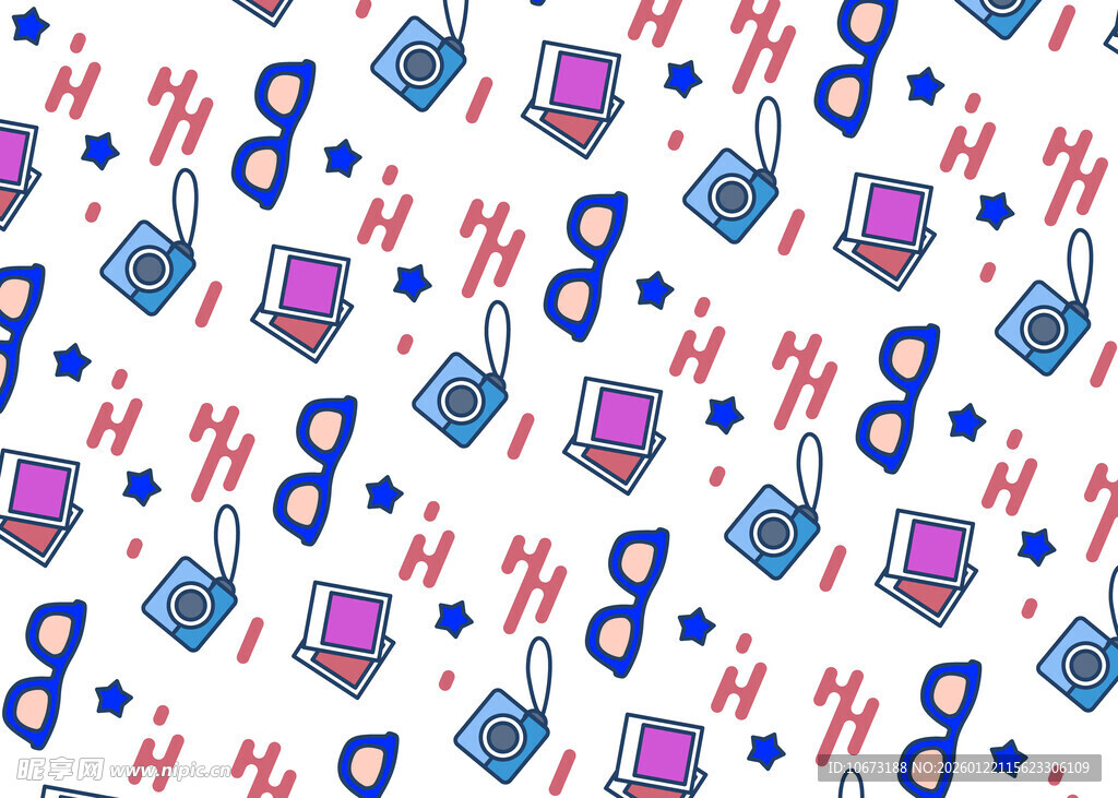 音乐科技元素无缝图案