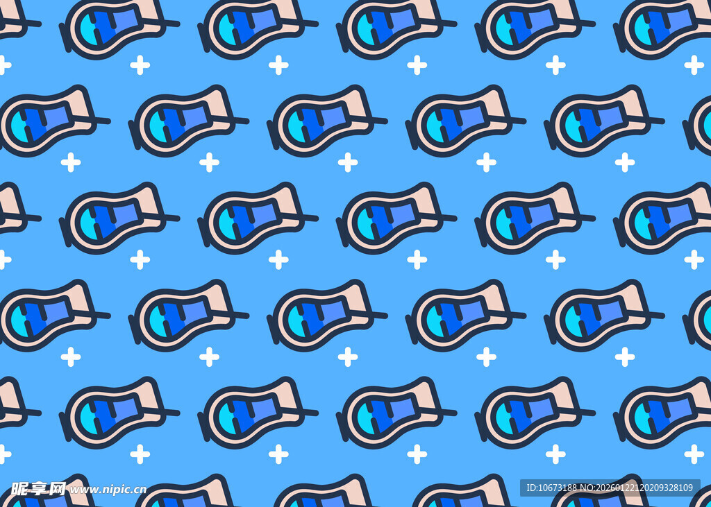 蓝色背景的护目镜图案
