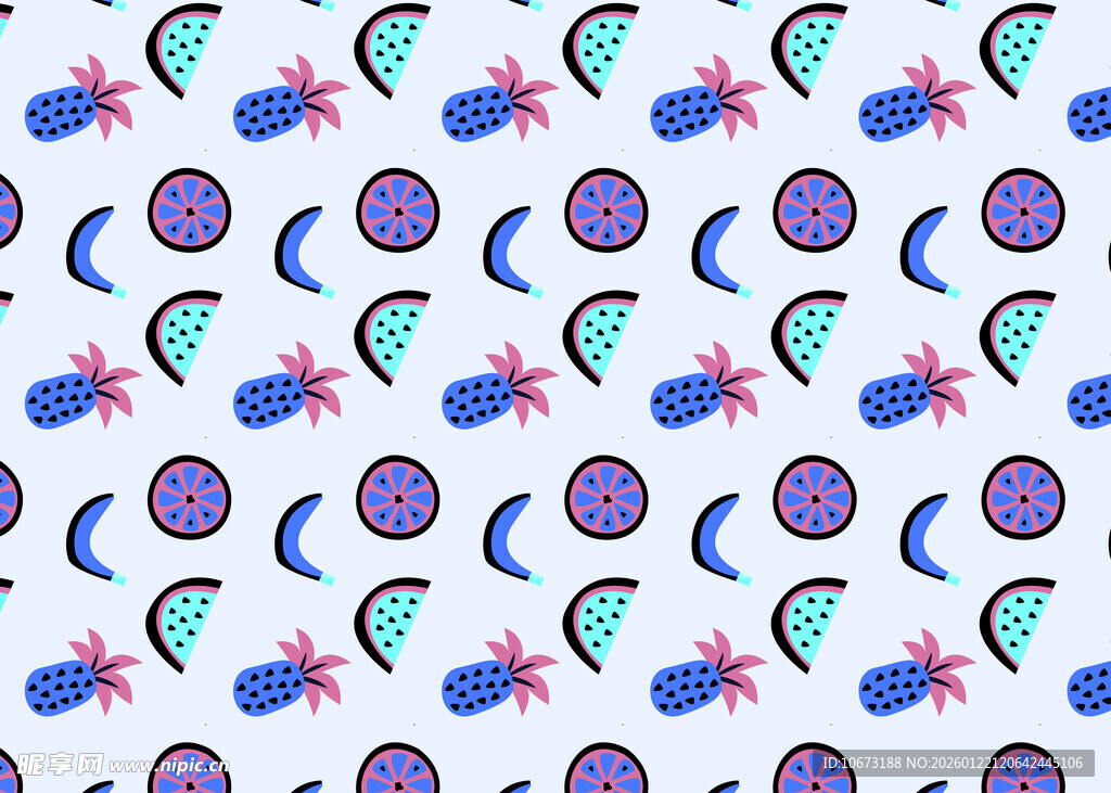 昆虫月亮图案无缝背景图