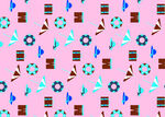 粉色底多彩几何图案纹理