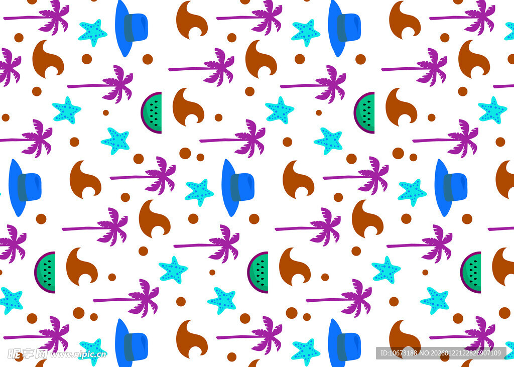 多彩节日元素无缝图案