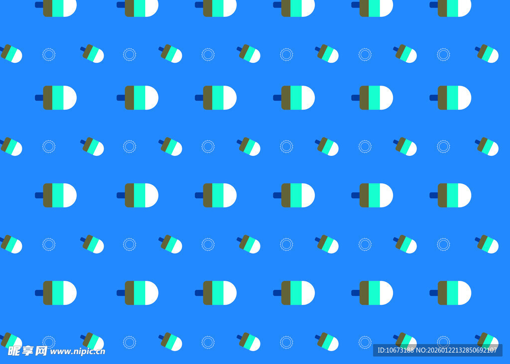 蓝色背景的卡通鱼图案