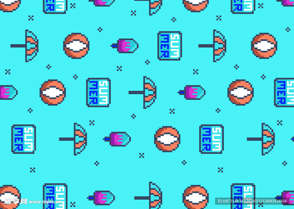 卡通风格太空元素图案