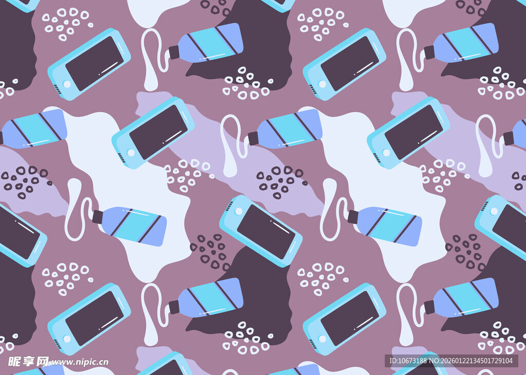 紫色调手机图案无缝背景