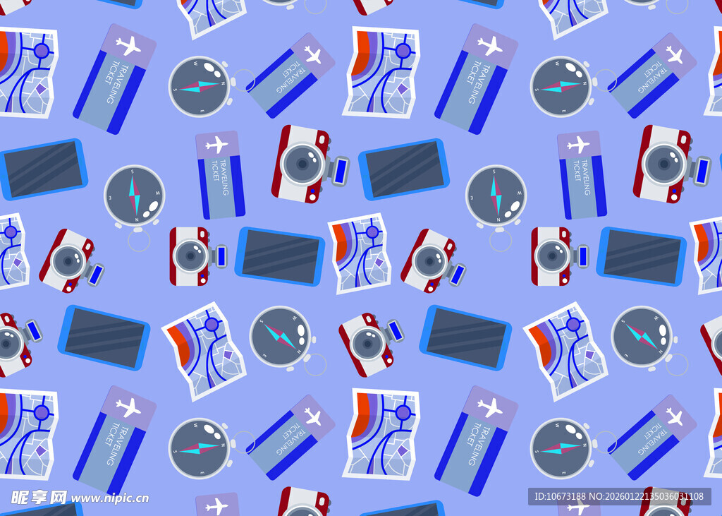 办公用品无缝图案背景